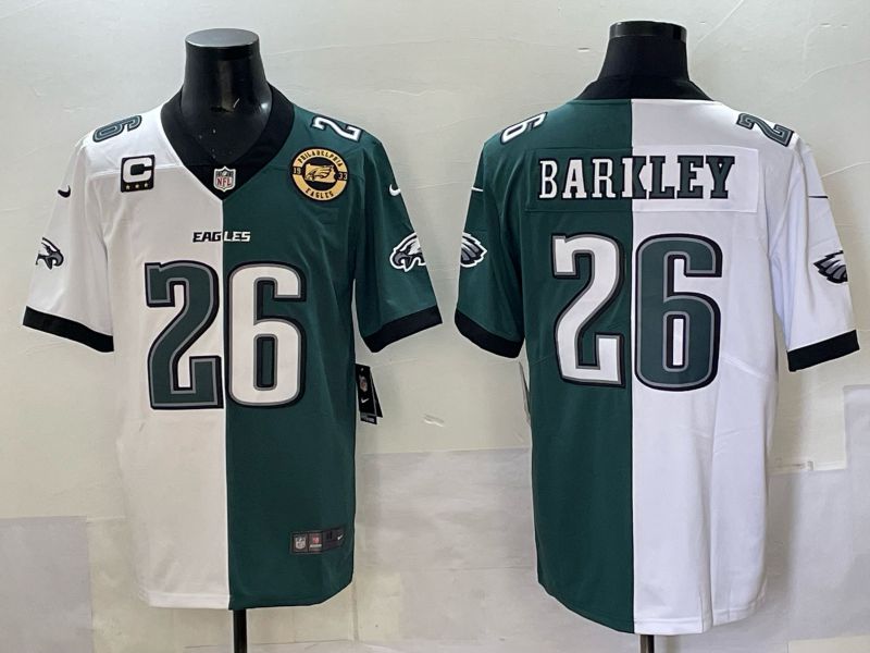 Men Philadelphia Eagles 26 Barkley green white Nike Limited NFL 2025 Jersey style 01